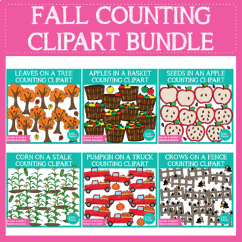 Preview of Fall Counting Clipart Bundle