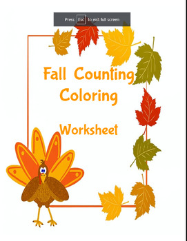 Preview of Fall Counting Coloring Sheet (1-5)