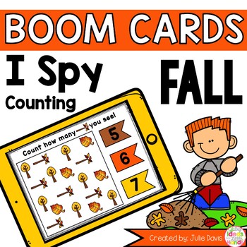 Preview of Fall Kindergarten Math Games | Counting Boom Task Cards