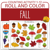 Fall Counting Dice Activity Roll And Cover, Roll And Color