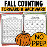 Fall Counting Forward and Backward Worksheets: Within 20, 