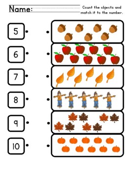 Fall Counting Match 5-10 By Cindy Dundalow 