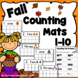 Fall Counting Mats Numbers 1-10 Pre-School or Kindergarten