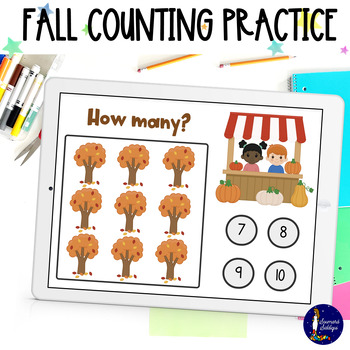 Preview of Fall Counting Practice Digital BOOM Cards