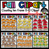 Fall, Counting Ten Frames 0-10 Clipart Bundle
