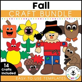 Preview of Fall Craft Bundle | Fall Activities | Scarecrow | Leaf Man | Acorn | Owl Craft