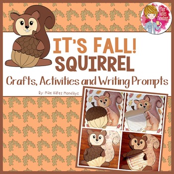 Preview of Fall Crafts, Activities and Writing Prompts - Squirrel and Acorn