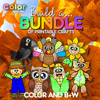 Preview of Fall Crafts Bundle - Fall Activities - Scarecrow - Leaf Man - Autumn Activity