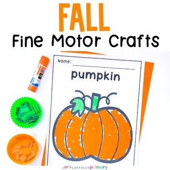 Preview of Fall Tear Art Crafts, Kindergarten + Preschool Fine Motor Journal Pages