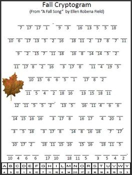Fall Cryptogram by Empowered By THEM | Teachers Pay Teachers