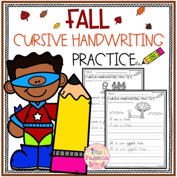 Fall Cursive Handwriting Practice by Miss Faleena | TpT