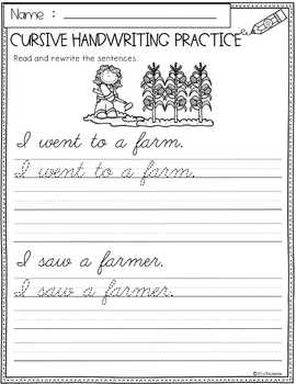 Fall Cursive Handwriting Practice by Miss Faleena | TpT