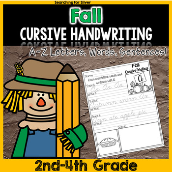 Fall Cursive Writing Printables by Searching For Silver | TpT