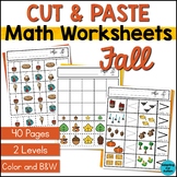 Fall Cut and Paste Math Activities | Special Education Mat