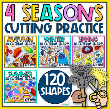 Preview of Summer Cutting Practice Fine Motor Skills Worksheets Cutting Shapes Activities