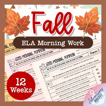 Preview of Fall Daily Language Arts Practice Morning Work