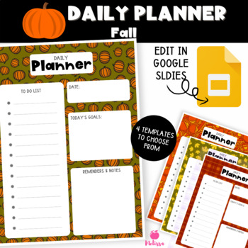 Preview of Fall  Daily Planner (Google Slides Editable)