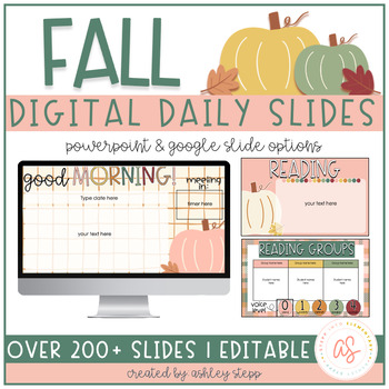 Preview of Fall Daily Slides | Fall Edition | Digital Slides | Editable