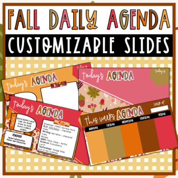 Preview of Fall Daily and Weekly Agenda Slides Templates