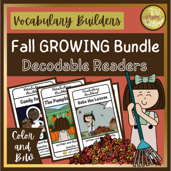Preview of Fall Decodable Readers BUNDLE w/ Fall Vocabulary 1st Grade