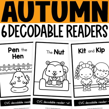 Preview of Fall Activities Decodable Readers Kindergarten CVC Words Science of Reading