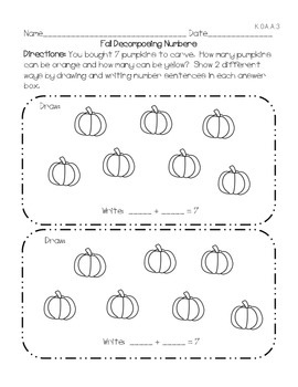 Fall Decomposing Numbers by Amy Townley | TPT