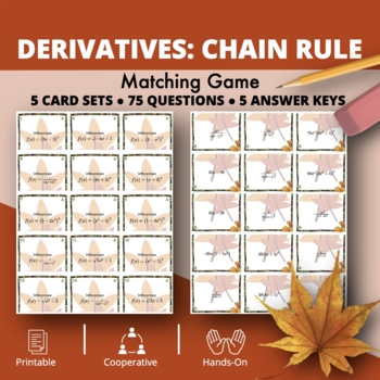 Preview of Fall: Derivatives Chain Rule Matching Game