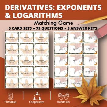 Preview of Fall: Derivatives Exponents and Logs Matching Game
