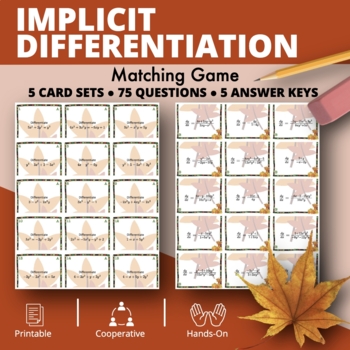 Preview of Fall: Derivatives Implicit Differentiation Matching Game
