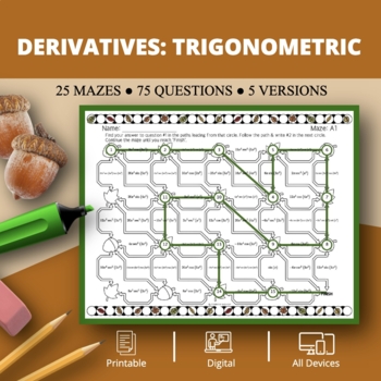 Preview of Fall: Derivatives Trigonometric Maze Activity