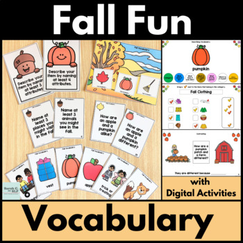 Preview of Fall Vocabulary Activities with Describing and Comparing & Contrasting