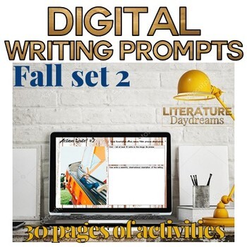 Preview of Fall Descriptive Writing Prompts Digital (Digital Google Drive Edition)