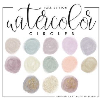 Preview of Fall Design Clip Art - Watercolor Circles