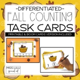 Fall Differentiated Counting Task Cards - Print & Digital