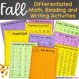 Fall Differentiated Math and Literacy Activities and Centers