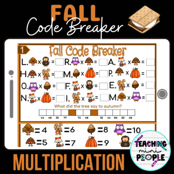 Preview of Fall Digital Math Activity Multiplication Code Breaker Times Table Fact Fluency