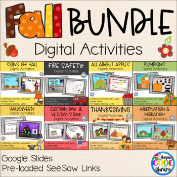 Preview of Fall Digital Mini Books BUNDLE - Google Slides & SeeSaw