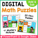 Fall Digital Mystery Puzzles | Addition and Subtraction | 