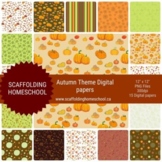 Fall Digital Papers, Autumn Theme Backgrounds