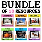Digital Fall Reading Comprehension Activities Bundle + FRE