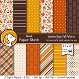 Fall Digital Scrapbook Papers and Backgrounds for Thanksgi