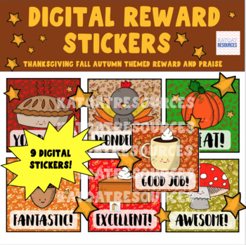 Preview of Thanksgiving Fall Digital Stickers - Autumn - Praise - SeeSaw™️ or Google™️
