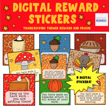 Preview of Fall Digital Stickers - Distance Learning Rewards For SeeSaw™️ or Google™️