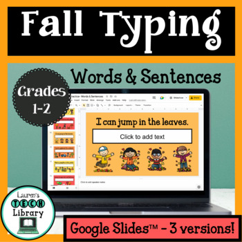 Preview of Fall Digital Word and Sentence Typing in Google Slides™