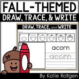 Fall Directed Drawing Pages for Kindergarten - Draw, Trace