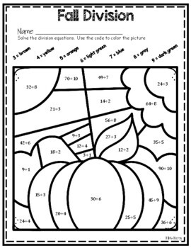 Fall Division Color By Number by Kiki's Kubby | Teachers Pay Teachers