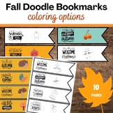 Fall Doodle Bookmarks with coloring options