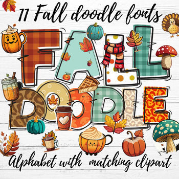 Groovy Fall Bulletin Board Letters / Clipart / Lettering Pack