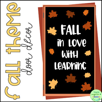 Preview of Fall Door Decoration Set | Fall In Love With Learning | Bulletin Board