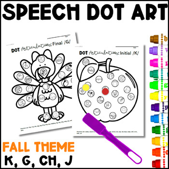 Preview of Fall Speech Therapy Dot Art: K, G, CH, J (Fronting and Deaffrication)
